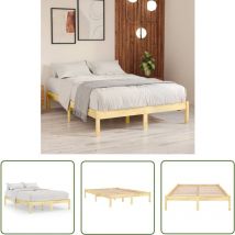 Les Tendances - The Living Store Cadre de lit sans matelas bois massif - Cadre De Lit - Lit Double - Bois Massif - Lit Design - Literie