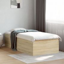 Cadre de lit sans matelas chêne sonoma 90x190 cm