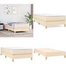 Cadre de lit sans matelas crème 80x200 cm tissu - Cadre De Lit - Lit Simple - Lit Créme - Lit Tissu - Literie - Home & Living
