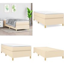 Cadre de lit sans matelas crème 90x190 cm tissu - Cadre De Lit - Lit Simple - Lit Crème - Literie - Meuble Chambre - Home & Living
