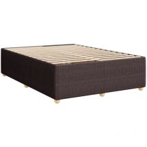 Cadre de lit sans matelas marron foncé 160x200 cm tissu Vidaxl
