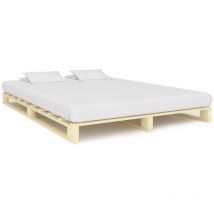 Decdeal - Cadre de lit de palette Bois de pin massif 140 x 200 cm
