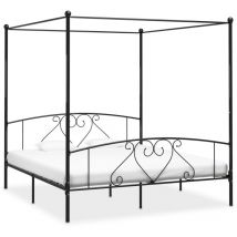 Maison Chic - Cadre de lit en Métal lexlife - King Size 200x200 cm - Lit adulte à baldaquin - Design élégant&Forme Concise - Noir