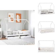 Cadre de lit enfants avec tiroirs sans matelas 80x200 cm bois - Cadre De Lit Pour Enfant - Cadres De Lit Pour Enfant - Lit Pour Enfant - Lit Pour
