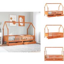 Cadre de lit enfants avec tiroirs sans matelas 80x200 cm bois - Cadre De Lit Pour Enfant - Cadres De Lit Pour Enfant - Lit Pour Enfant - Lit Pour