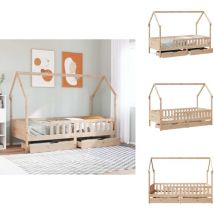 Cadre de lit enfants avec tiroirs sans matelas 80x200 cm bois - Cadre De Lit Pour Enfant - Cadres De Lit Pour Enfant - Lit Pour Enfant - Lit Pour