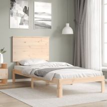 Lit Adulte,Cadre de lit avec tête de lit petit simple bois massif vidaXL79609