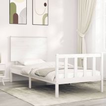 Avimac - Cadre de lit sans matelas blanc 100x200 cm bois de pin massif
