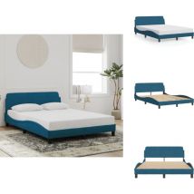Cadre de lit et tête de lit sans matelas bleu 120x200cm velours - Cadre De Lit - Lit Double - Lit Bleu - Lit Velours - Literie