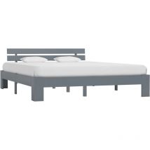 Decdeal - Cadre de lit Gris Bois de pin massif 160 x 200 cm