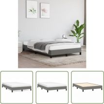 Doc&et² - The Living Store Cadre de lit sans matelas gris foncé 120x200 cm tissu - Cadre De Lit - Lit Double - Literie - Meuble Chambre - Sommier