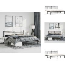 Cadre de lit métal sans matelas avec tête de lit noir 183x213cm - Cadre De Lit - Lit Double - Lit Metal - Lit Avec Têtedé Lit - Literie