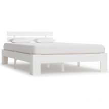 Maison Chic - Lit double pour adulte Cadre de lit - Blanc Bois de pin massif 140 x 200 cm BV448797 - BonneVie