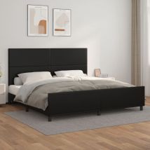 Maison Chic - Cadre De Lit Moderne: King Size - avec tête de lit - Lit Double - Noir 200x200 cm Similicuir Chic-993944
