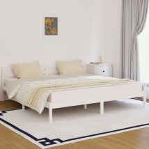 Maison Chic - Cadre De Lit Moderne: King Size - Lit Double - Bois massif de pin 200x200 cm Blanc Chic-186200