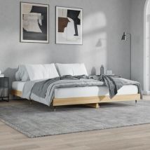 Bonnevie - Lit adulte Contemporain Cadre de lit chêne sonoma 180x200 cm bois d'ingénierie 60127
