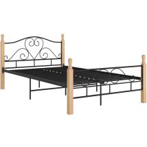 Doc&et² - inlife Cadre de lit Noir Métal 120x200 cm