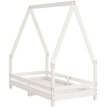 Cadre de lit pour bébé blanc 70x140 cm bois de pin massif
