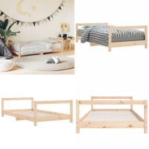 Cadre de lit pour enfant 80x160 cm bois de pin massif - Lit Bébé - Lit Enfant - Meuble Enfant - Chambre D'enfant - Bois Massif - Home & Living