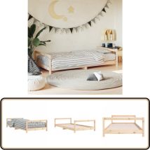 Cadre de lit pour enfant 90x190 cm Bois de pin massif - Lit Bébé - Lit Enfant - Meuble Enfant - Chambre D'enfant - Bois De Pin