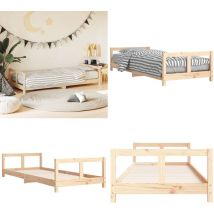 Cadre de lit pour enfants 80x200 cm bois de pin massif - Lit Bébé - Lit Enfant - Meuble Enfant - Chambre D'enfant - Bois Massif - Home & Living