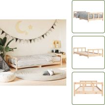 Cadre de lit pour enfants 90x200 cm bois de pin massif - Lit Bébé - Lit Enfant - Meuble Enfant - Chambre D'enfant - Bois De Pin