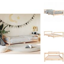 Cadre de lit pour enfants 90x200 cm bois de pin massif - Lit Bébé - Lit Enfant - Meuble Enfant - Chambre D'enfant - Bois De Pin