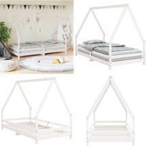 Cadre de lit pour enfants blanc 90x190 cm bois de pin massif - Lit Bébé - Lit Enfant - Bois De Pin - Design Maison - Lit Bas - Home & Living