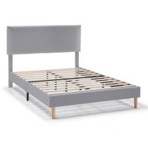 Vs Venta-stock - Cadre de lit rembourré Lauren 30 cm, 150 x 190 cm, Gris clair