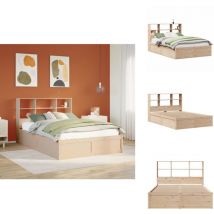 Cadre de lit sans matelas 140x190 cm bois de pin massif - Cadre De Lit - Cadres De Lit - Lit - Cadre De Lit En Bois