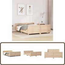 Cadre de lit sans matelas 160x200 cm bois massif de pin - Cadre De Lit - Lit Double - Lit En Bois - Bois Massif - Lit Design