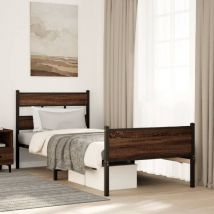 Cadre de lit sans matelas chêne marron 100x190 cm Vidaxl