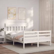 Torana - Cadre de lit sans matelas blanc 120x200 cm bois massif