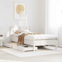 Cadre de lit sans matelas blanc 90x190 cm bois de pin massif