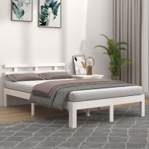 Torana - Cadre de lit sans matelas blanc bois massif 120x200 cm
