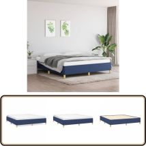 Cadre de lit sans matelas bleu 160x200 cm tissu - Cadre De Lit - Lit Double - Lit Bleu - Lit Design - Literie