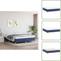 Cadre de lit sans matelas bleu 160x200 cm tissu - Cadre De Lit - Lit Double - Lit Bleu - Lit Design - Literie