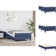 Cadre de lit sans matelas bleu 90x190 cm tissu - Cadre De Lit - Lit Simple - Lit Bleu - Lit Tissu - Literie