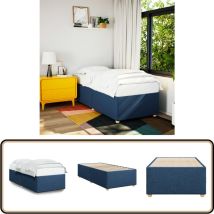 Cadre de lit sans matelas bleu 90x190 cm tissu - Cadre De Lit - Lit Simple - Lit Bleu - Literie - Sommier