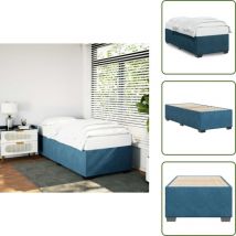 Cadre de lit sans matelas bleu 90x190 cm velours - Cadre De Lit - Lit Simple - Lit Bleu - Lit Velours - Sommier
