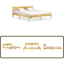 Cadre de lit sans matelas Bois de récupération massif 180x200cm - Cadre De Lit - Lit En Bois - Lit Vintage - Lit Design - Lit Robuste
