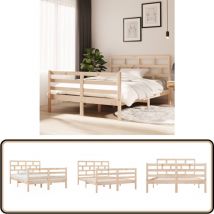 Cadre de lit sans matelas bois massif - Cadre De Lit - Lit Double - Lit En Bois - Design Moderne - Tête De Lit
