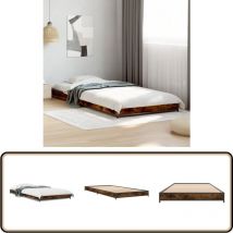 Cadre de lit sans matelas chêne fumé 90x200 cm - Cadre De Lit - Lit Simple - Lit En Bois - Lit Robuste - Lit Design