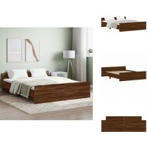 Cadre de lit sans matelas chêne marron 150x200 cm - Cadre De Lit - Lit Deux Personnes - Lit Double - Lit En Bois - Lit Design