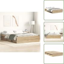 Cadre de lit sans matelas chêne sonoma 120x190 cm - Cadre De Lit - Lit Simple - Lit Adulte - Lit Design - Lit Moderne