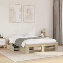Cadre de lit sans matelas chêne sonoma 140x190 cm