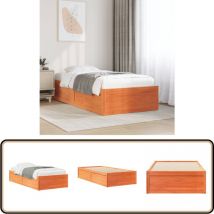 Cadre de lit sans matelas cire marron 90x190 cm bois pin massif - Cadre De Lit - Lit Double - Lit En Bois - Lit Moderne - Design Moderne