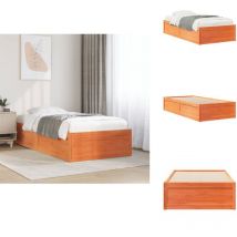 Cadre de lit sans matelas cire marron 90x190 cm bois pin massif - Cadre De Lit - Lit Double - Lit En Bois - Lit Moderne - Design Moderne