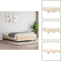 Cadre de lit sans matelas crème 140x200 cm tissu - Cadre De Lit - Lit Simple - Lit Crème - Lit Tissu - Literie