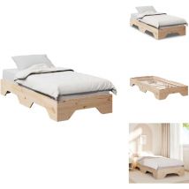 Cadre de lit sans matelas empilable 75x190 cm bois massif - Cadre De Lit - Cadres De Lit - Lit Empilable - Lit Simple Empilable